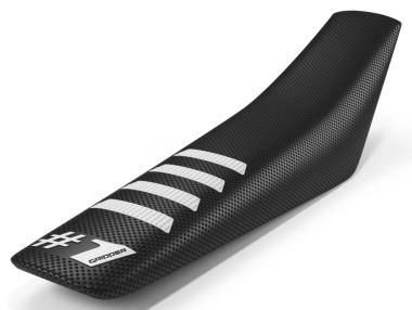 ONEGRIPPER Potah sedla RIBBED černá - bílé pruhy