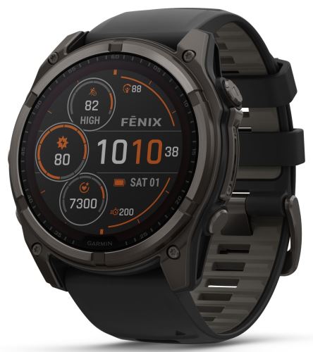 GARMIN FENIX 8 - 51 mm, SOLAR | Carbon grey s Black/Grey silikonovým řemínkem
