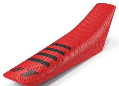 ONEGRIPPER Potah sedla RIBBED červená - černé pruhy